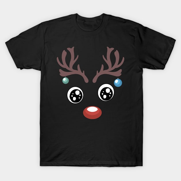 Funny Reindeer Christmas T-Shirt by Magic Arts